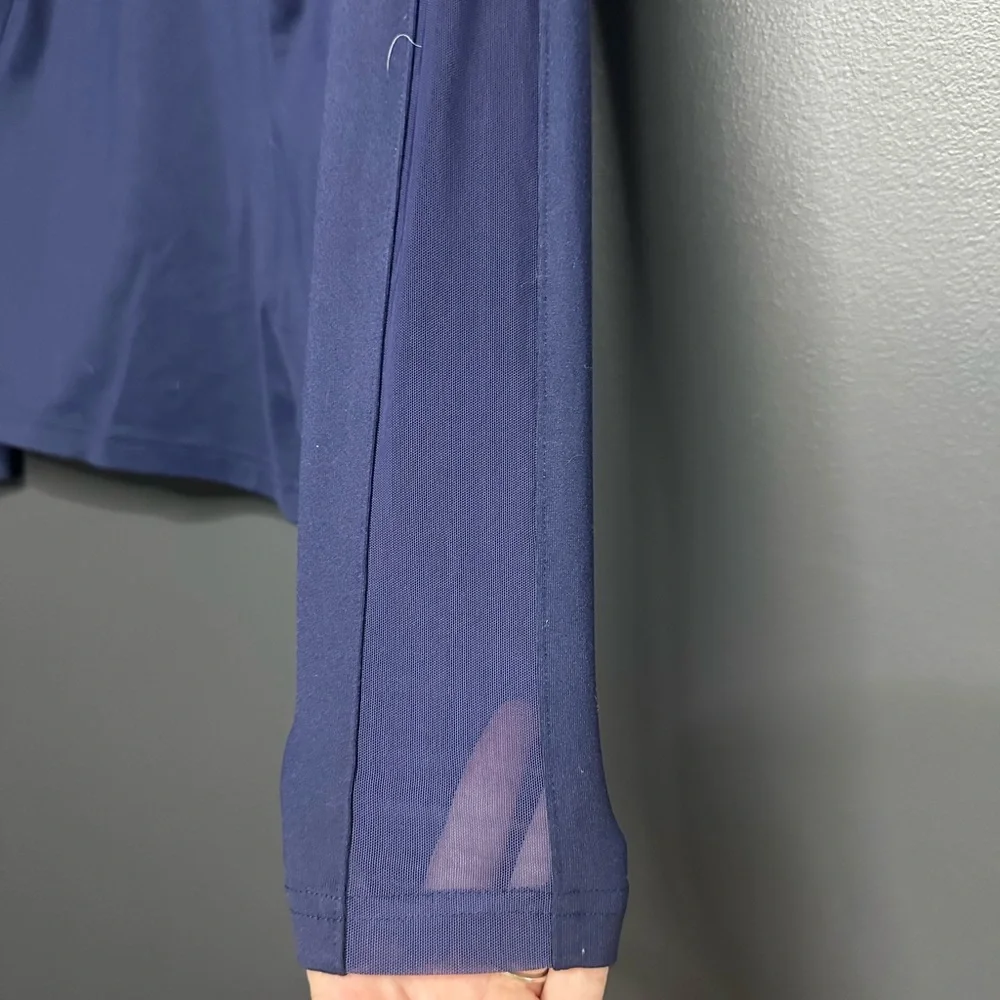ALO Yoga Mesh Sleeve Zip Up Jacket Navy S